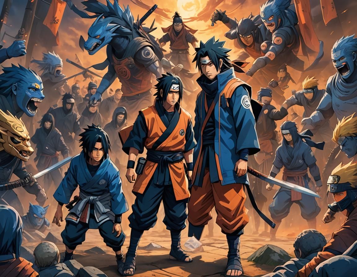 Itachi, Sasuke, Naruto in a Team Position