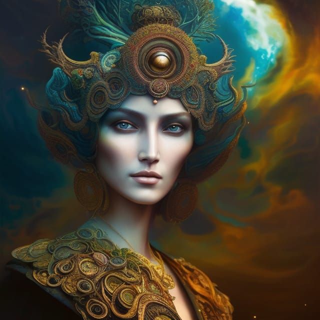 portrait of sacred geometry otherworldly stylish Queen - AI Generated ...