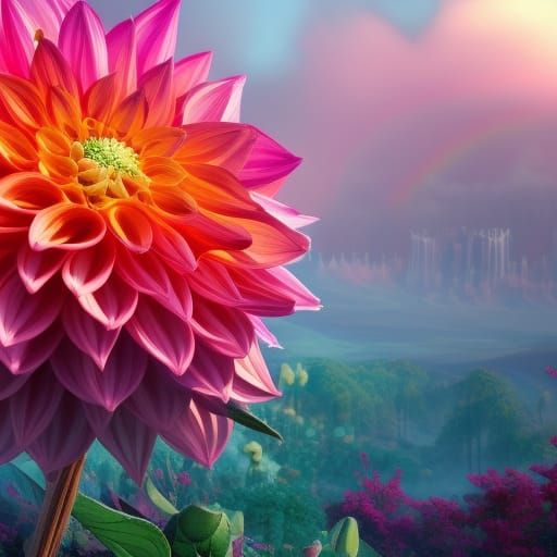 rainbow dahlia wonderland