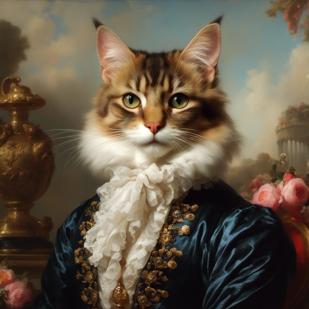  <lora:Rococo Beauty:1.0>portrait of a cat