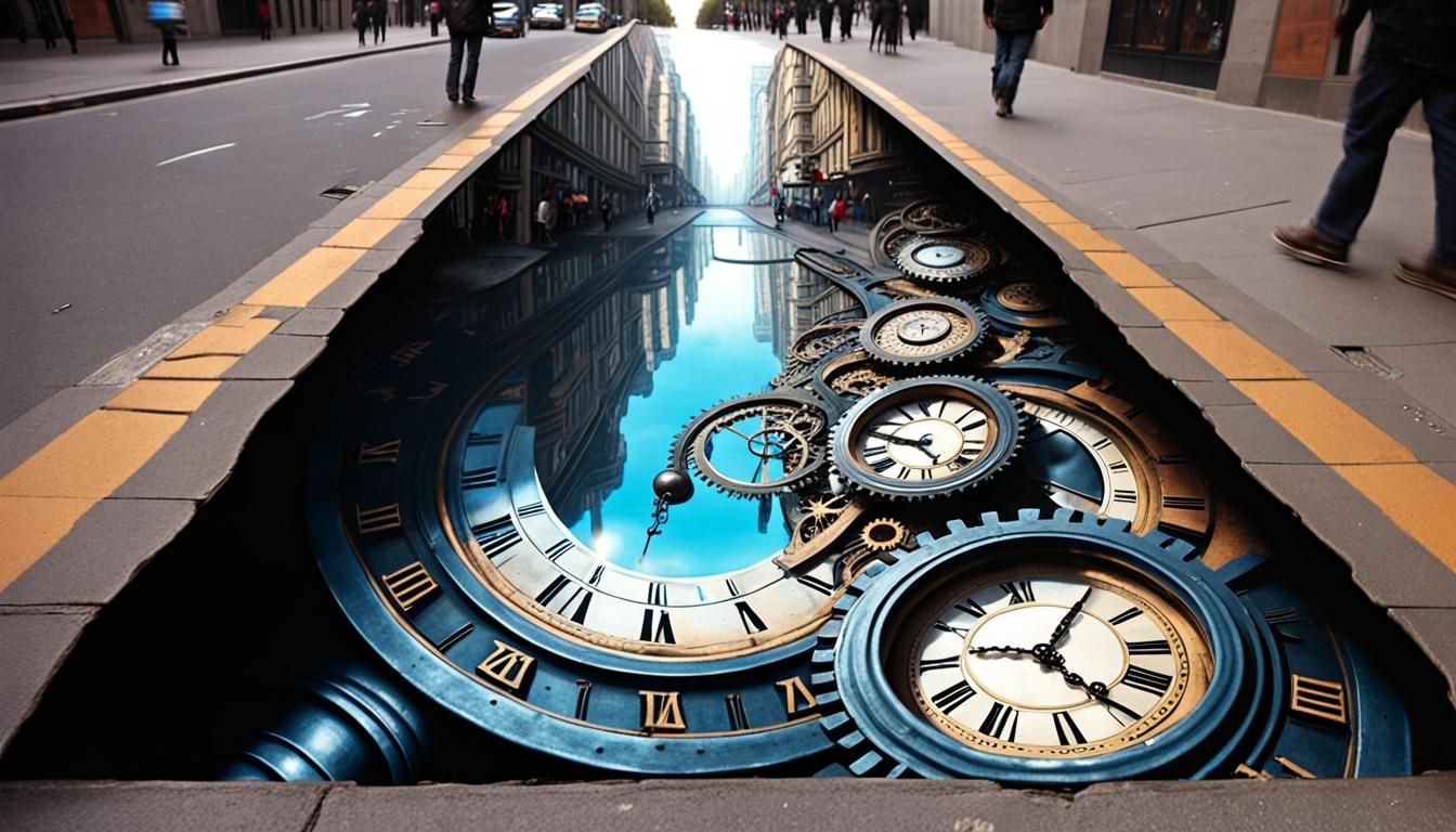 Illusion of Time in the City  by @lawrencelot