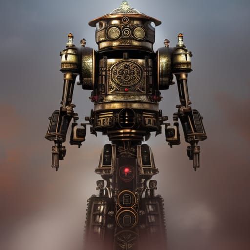Vedrørende fryser dvs. Steampunk Robot - AI Generated Artwork - NightCafe Creator
