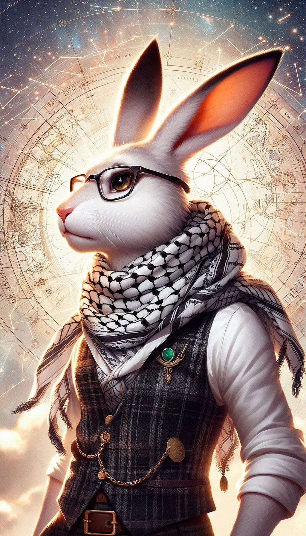 Palestinian rabbit as an isekai character (DALL-E 3)