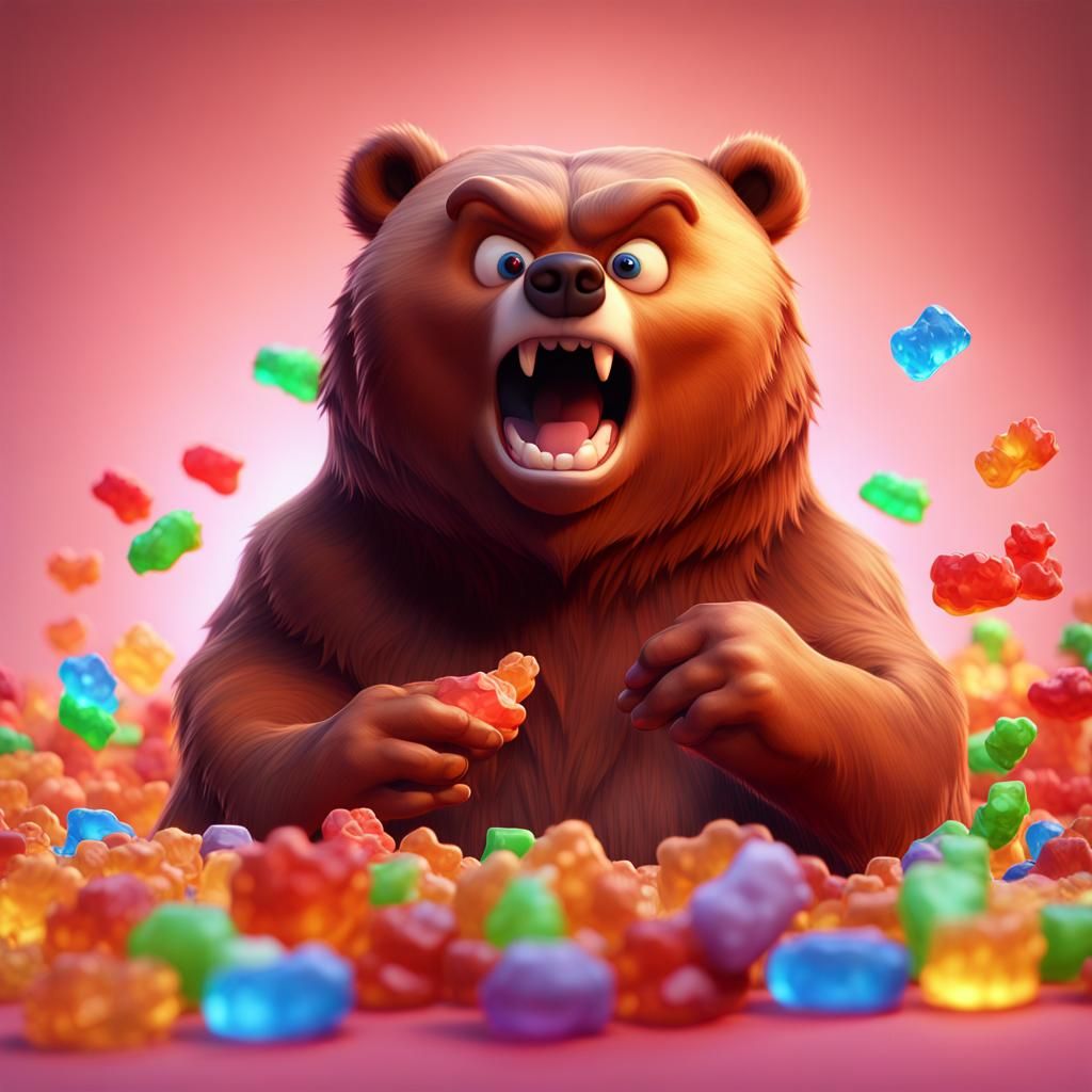 Bear Eating Gummi Bears Ai Generated Artwork Nightcafe Creator