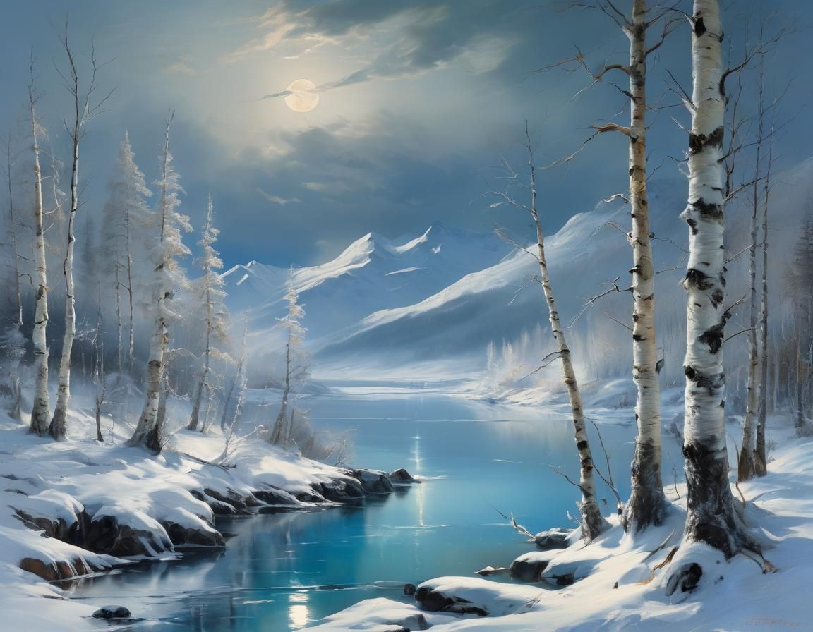 A cold winter landscape.  by @Terra