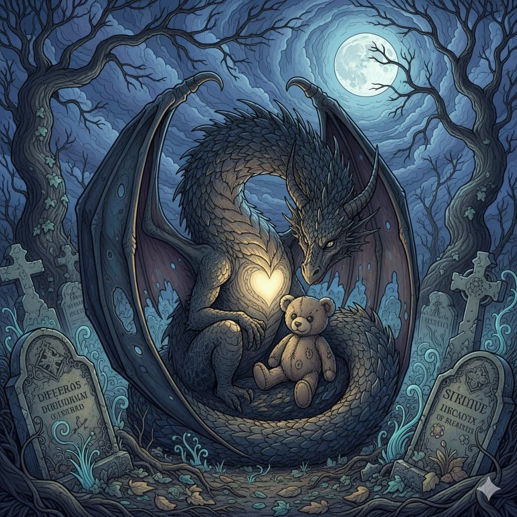 Unlikely Friends: The Dragon and the Teddy Bear
