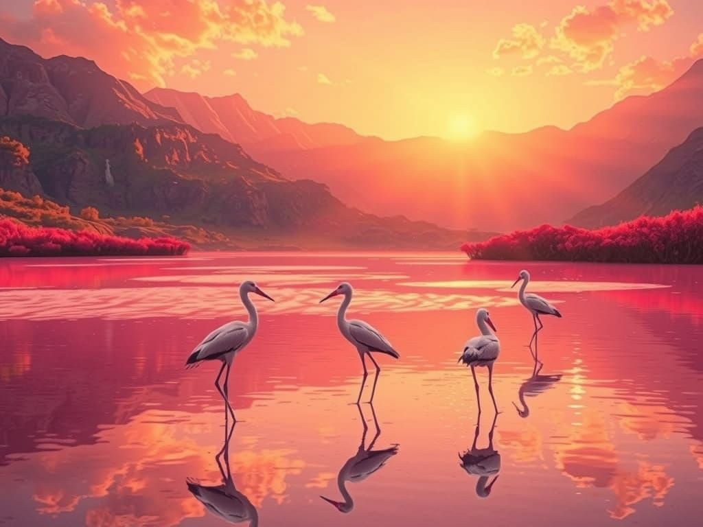the pink lake   by @nadia_dream