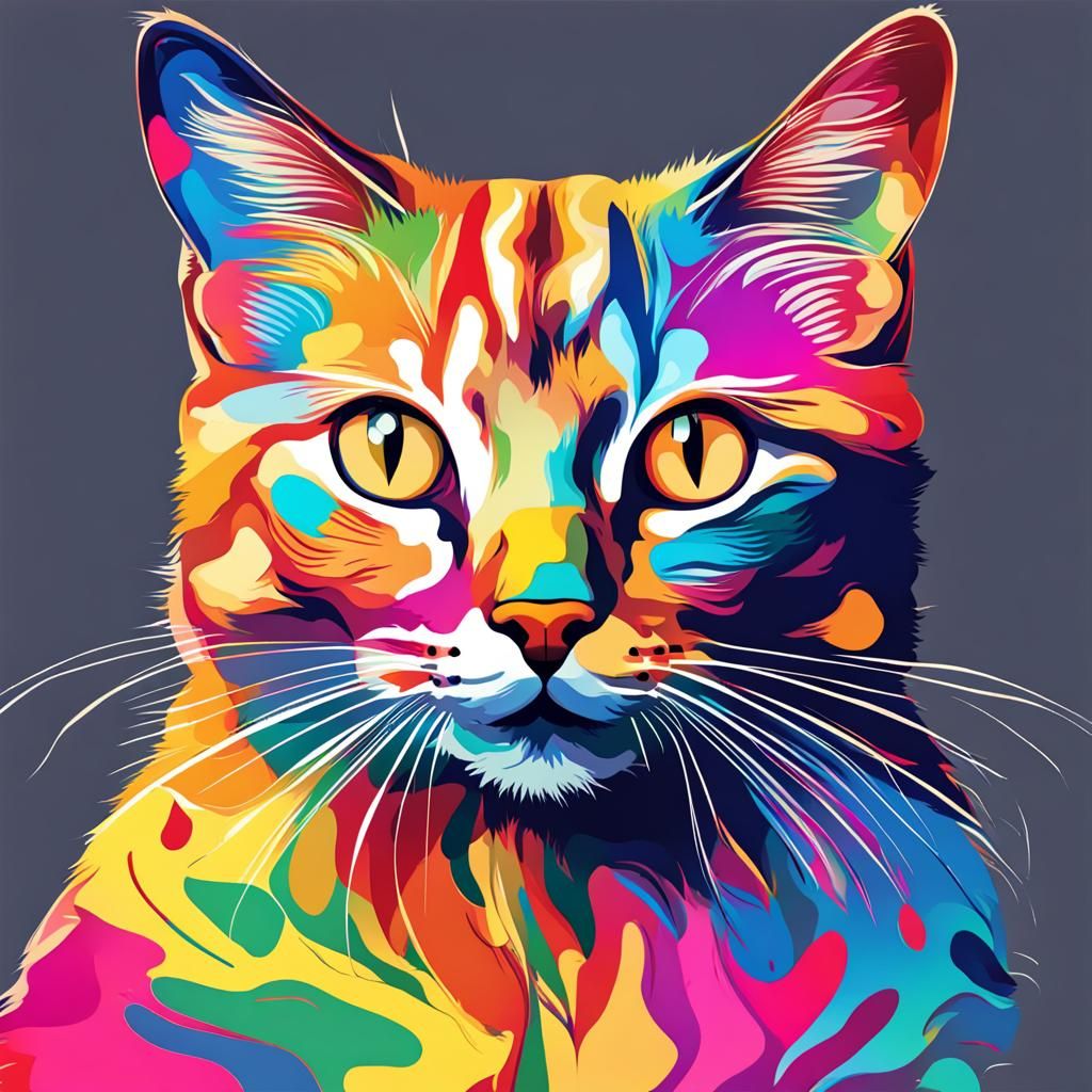 cat ai colorfull