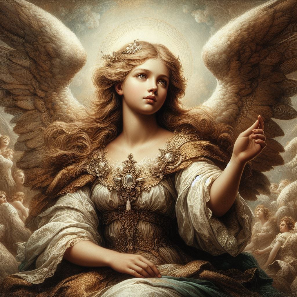 Vintage angel portrait - AI Generated Artwork - NightCafe Creator