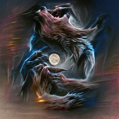 This is what a neon werewolf looks at night while transformed