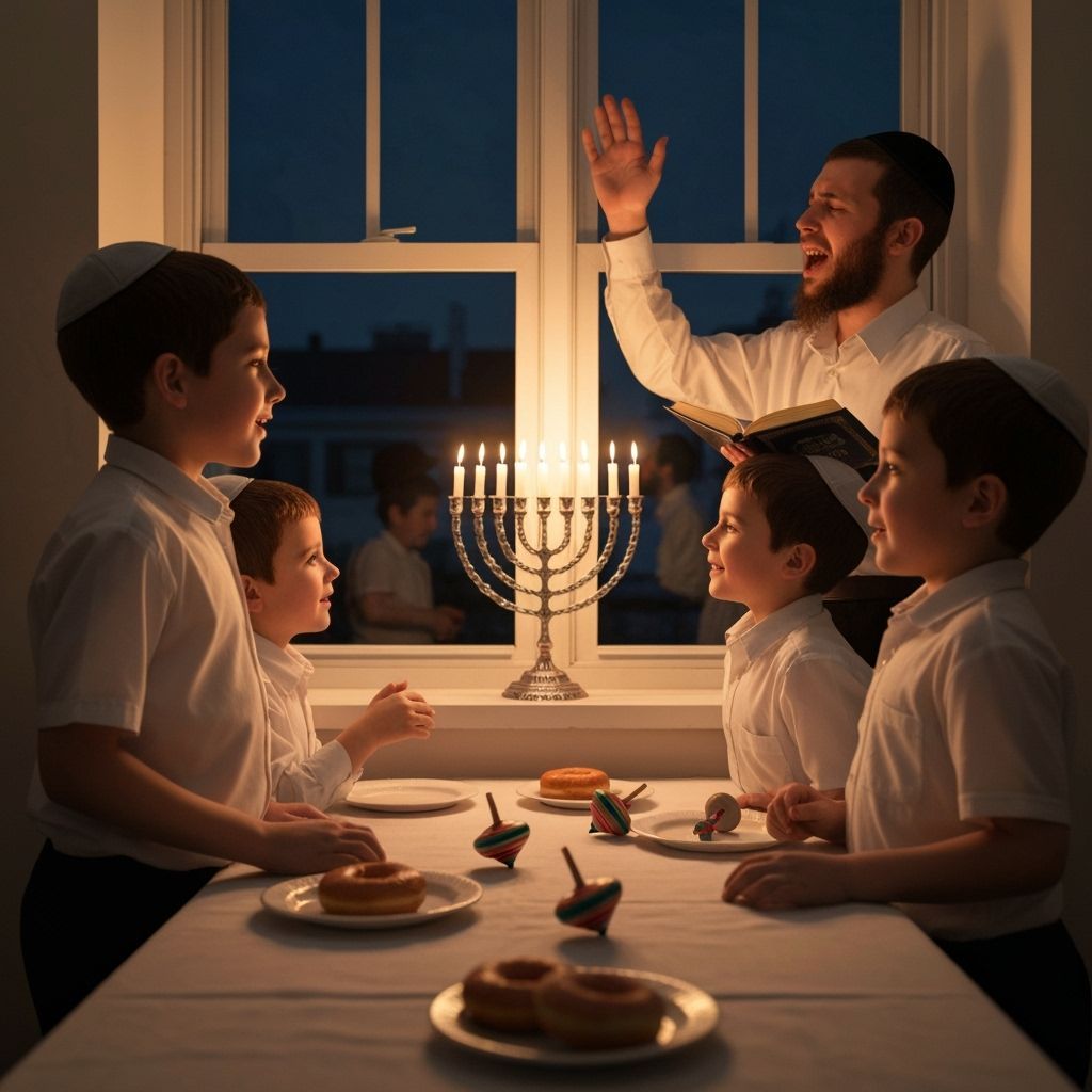 Jewish Family Celebrates Hanukkah with Joyful Song