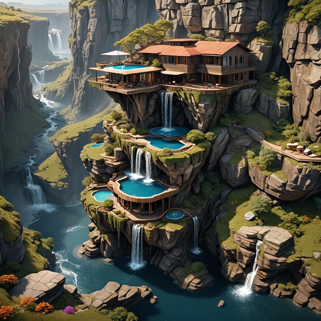 A stunning scene of an incredible impossible architecturally...