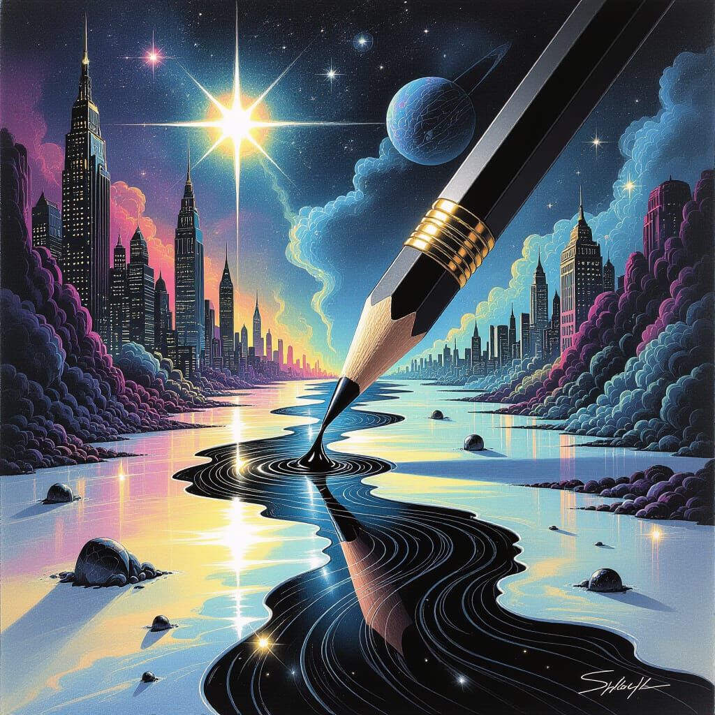 Drawing the river   by @G Lo