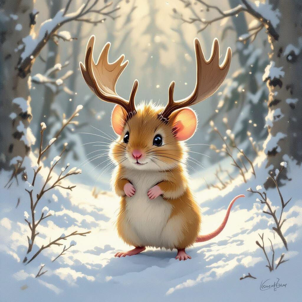 A tiny mouse who thinks he's a moose   by @Melissa Fischer