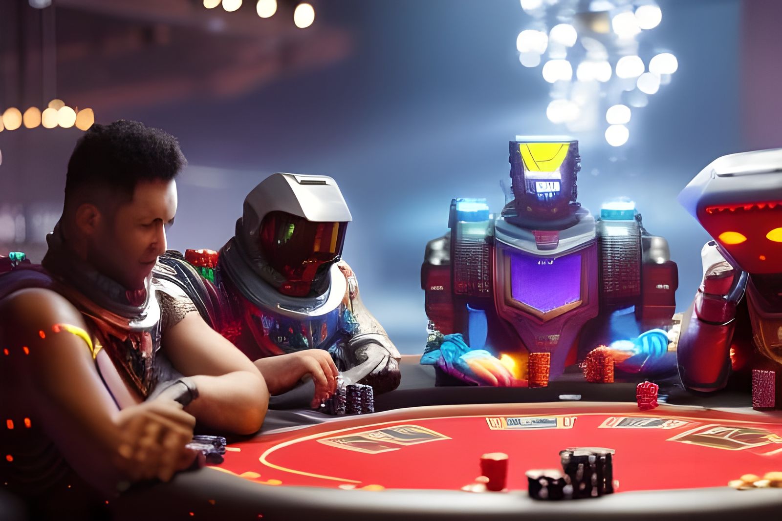 Robots playing poker