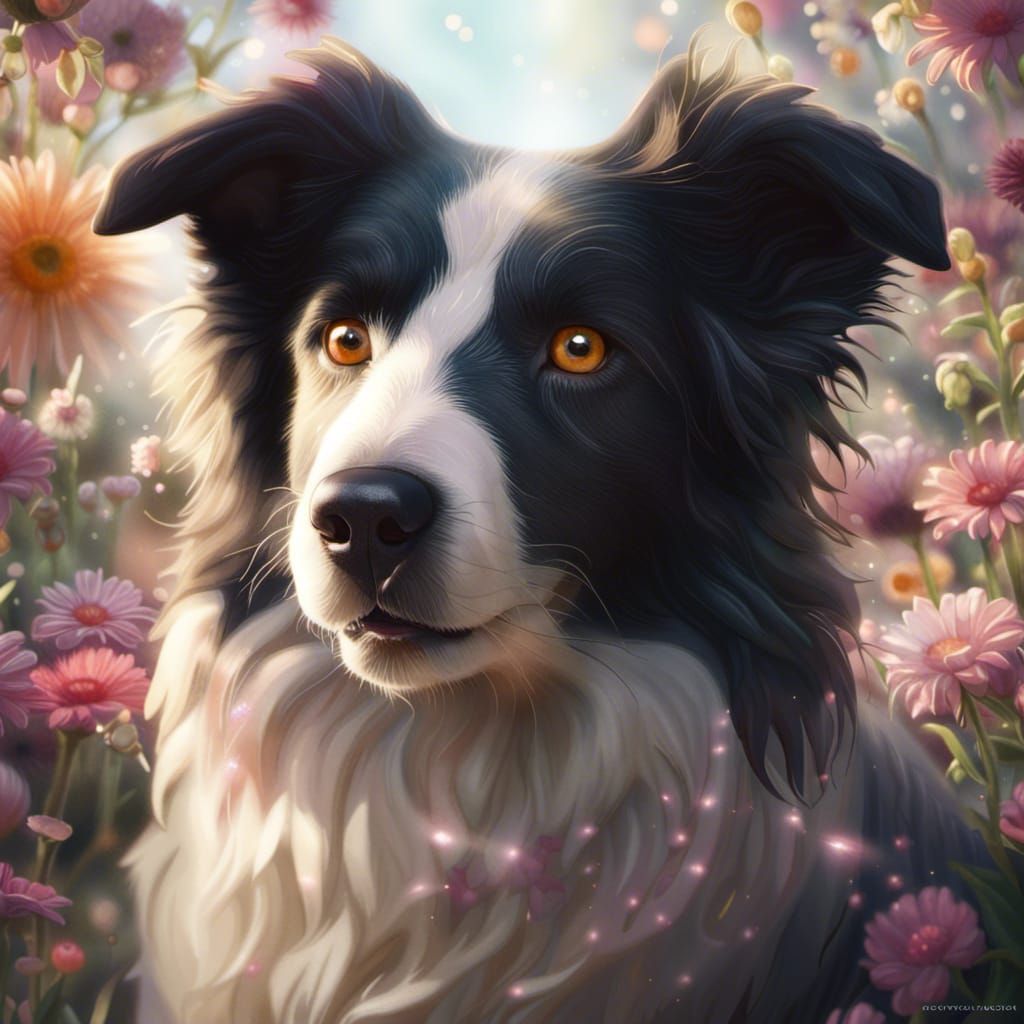 Beautiful Border Collie ♥️ - AI Generated Artwork - NightCafe Creator