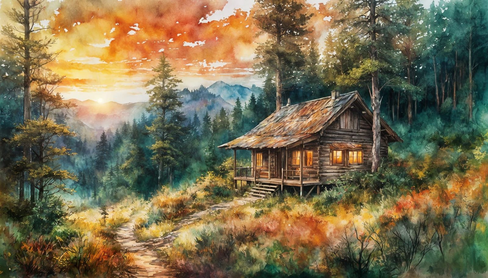 Cabin in the Woods  by @Cyan Skye