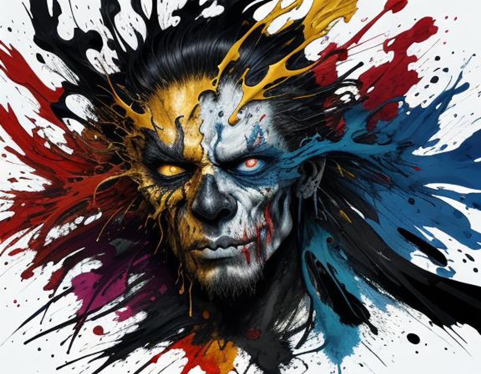 (ink splatter art500) , large ink scatter art painting , Abstract