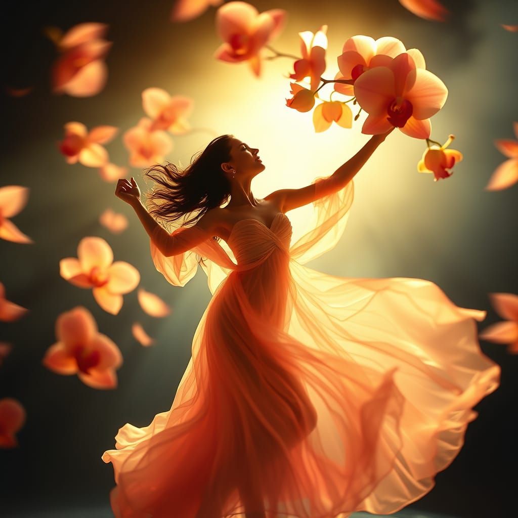 Enchanted Dancer in a Dreamlike Realm