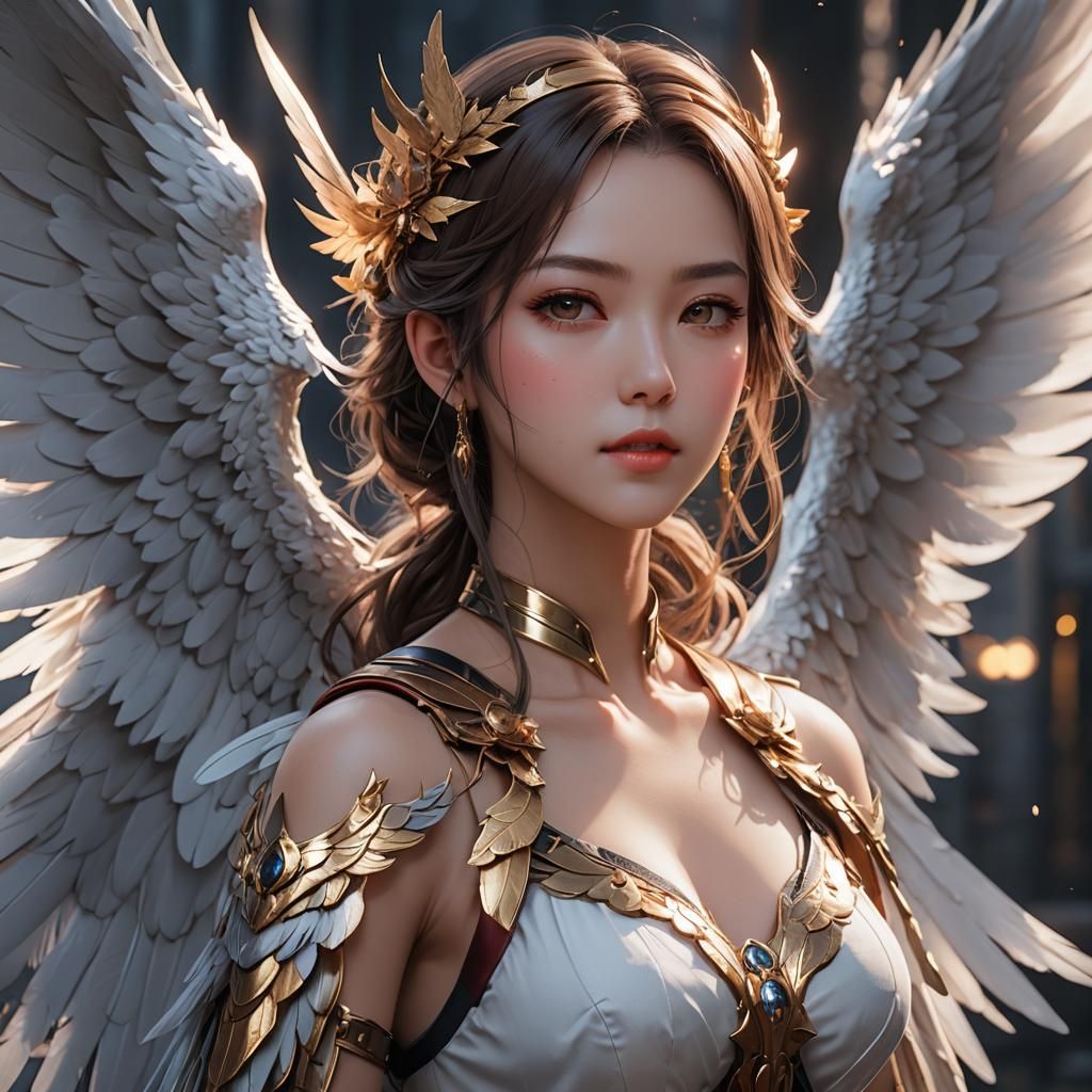 a beautiful woman with wings