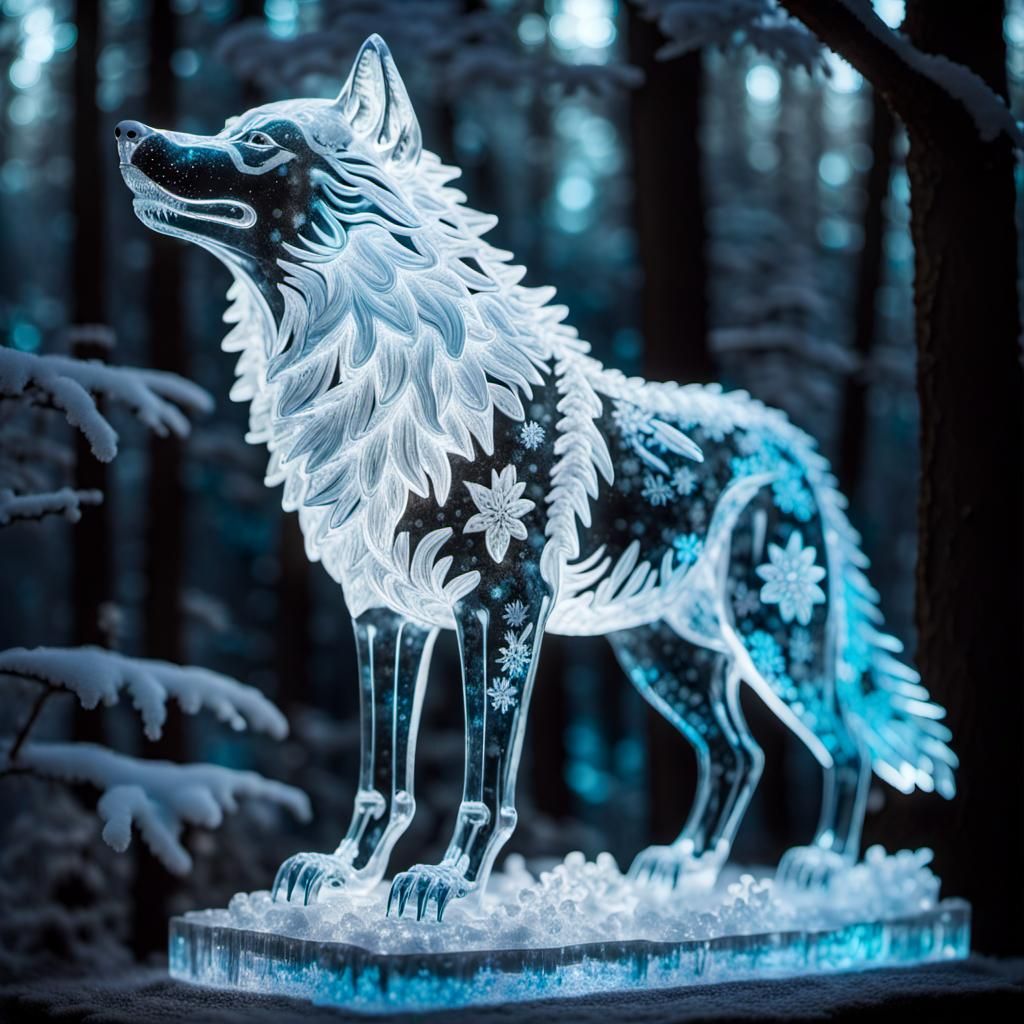Ice Crystal Wolf  by @Stormflight
