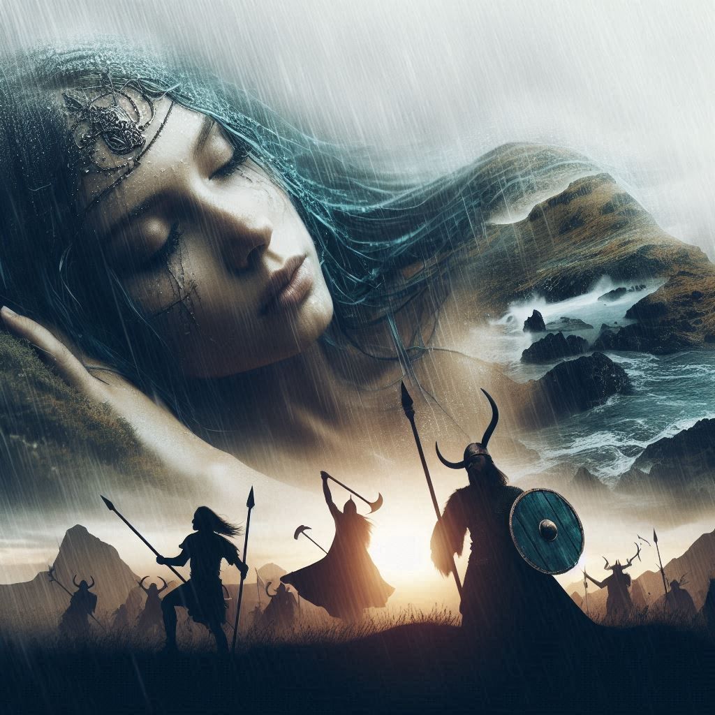 double exposure beautiful fantasy DALL-E 3 portrait landscap...