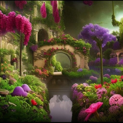 Secret Flower Garden , Ultra Detailed , Colour Dept , Epic Cinematic 