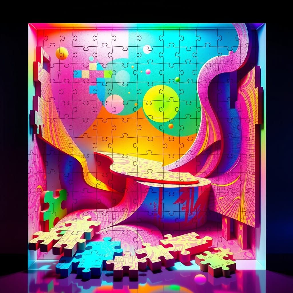 Puzzle Floor Illusion