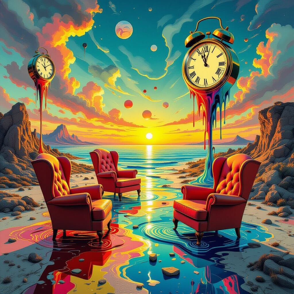 Melting chairs and clocks  by @BatSimon