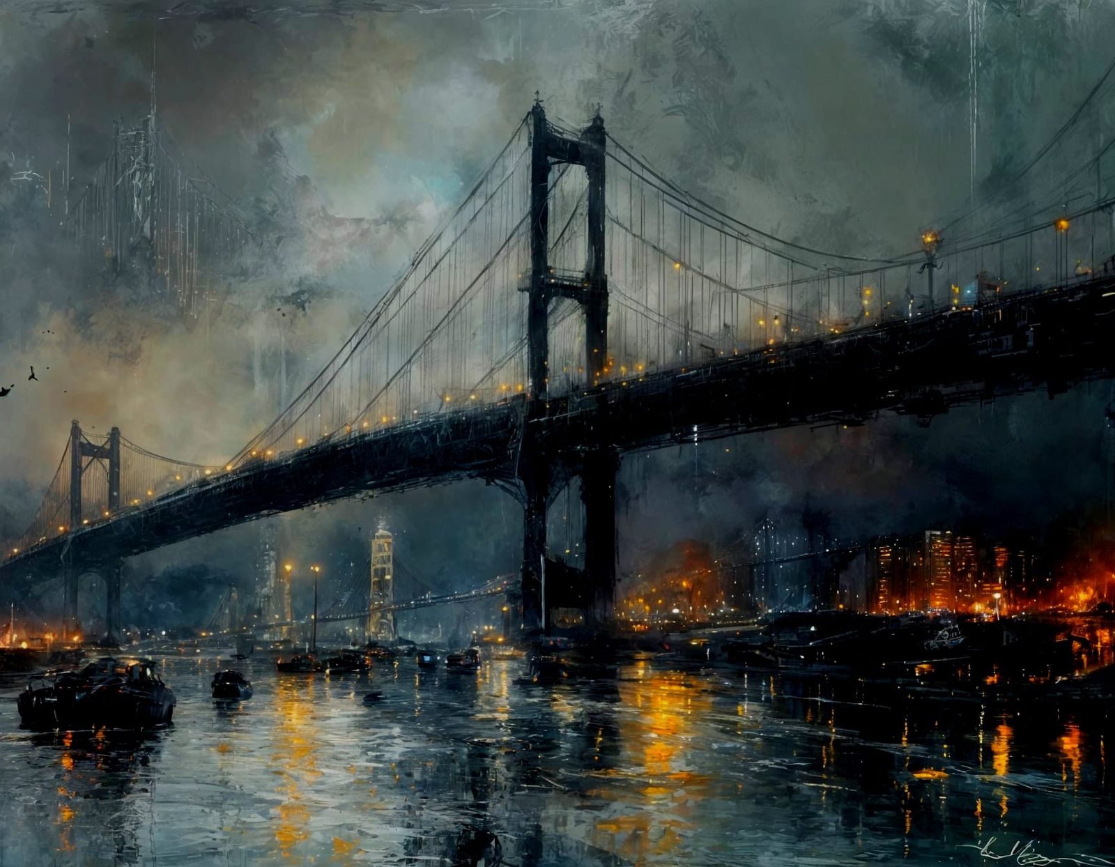 Bridge on a dark night  by @Paulo