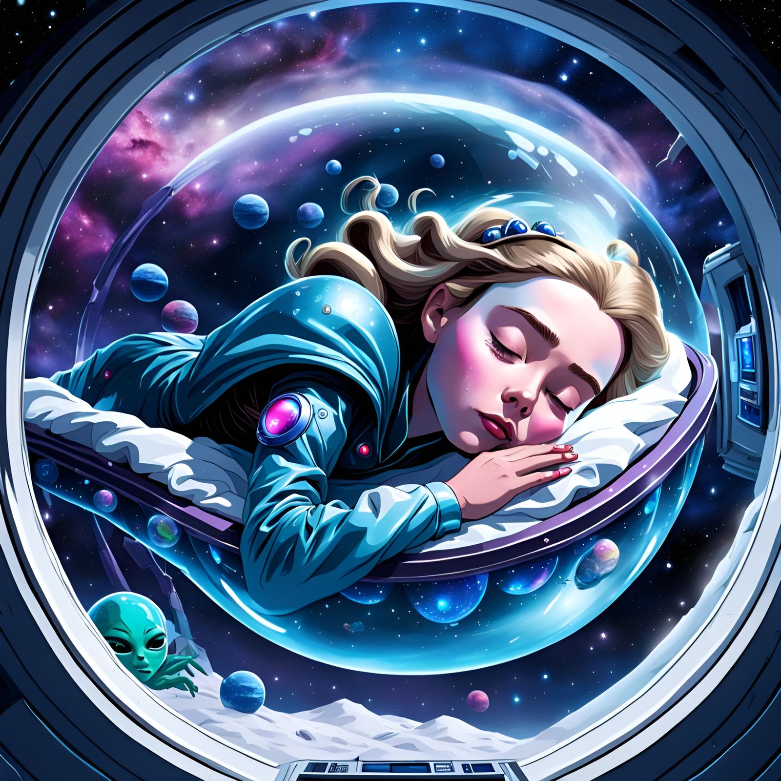 Aurora - Asleep in Space - AI Generated Artwork - NightCafe Creator