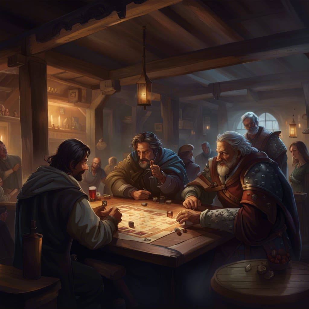 Medieval Fantasy Taverne Society Game - Ai Generated Artwork 