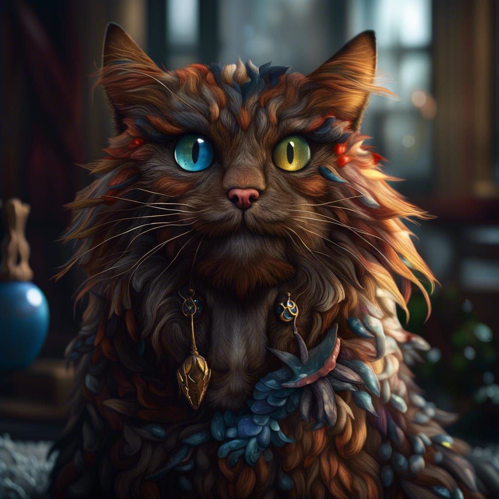 cat  8k realstic portrait