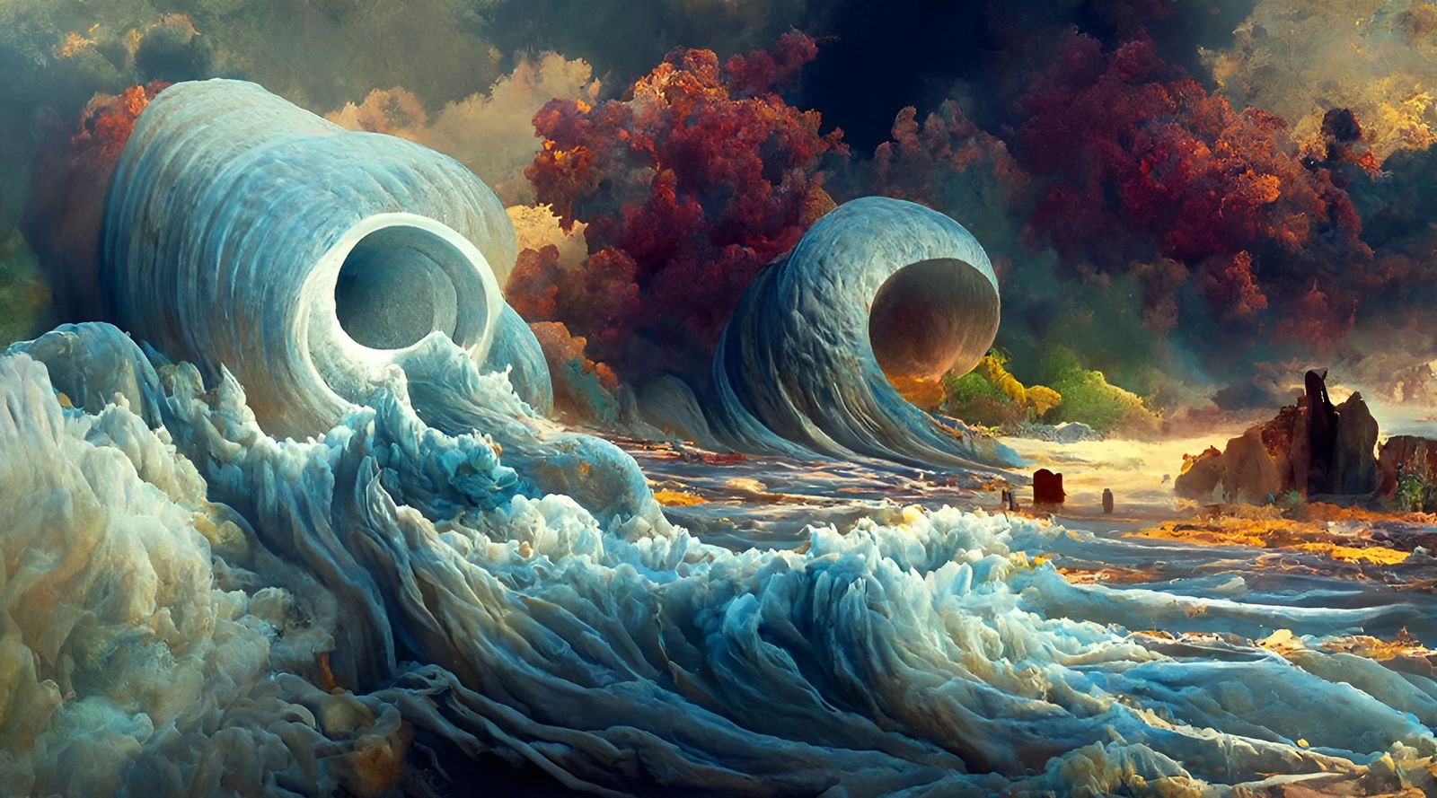 ocean waves - AI Generated Artwork - NightCafe Creator