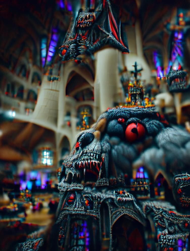 indoor cathedral of terror beast 8k resolution