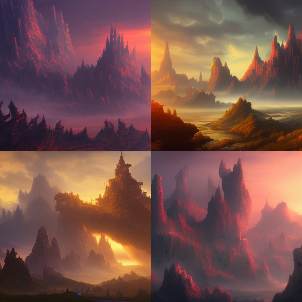 a cloud castle in the sunset.