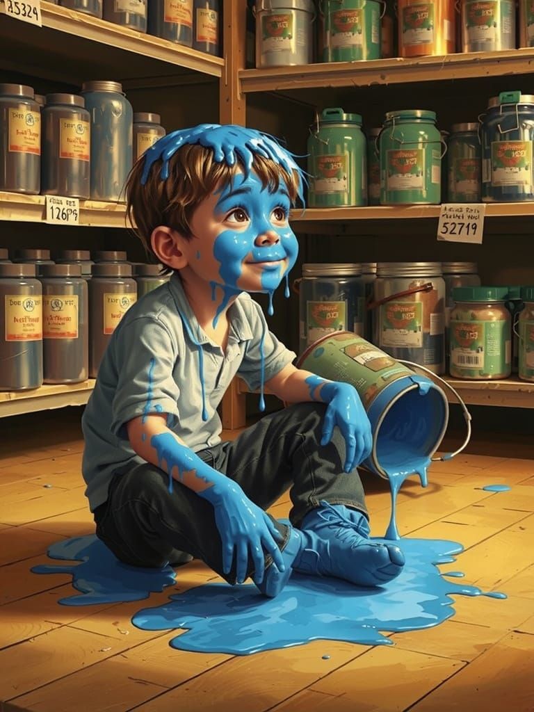 Paint Shop Accident  by @Strigoi77