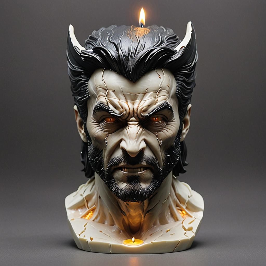 Find bone china white sculpture of X-Men Wolverine’s face wi...