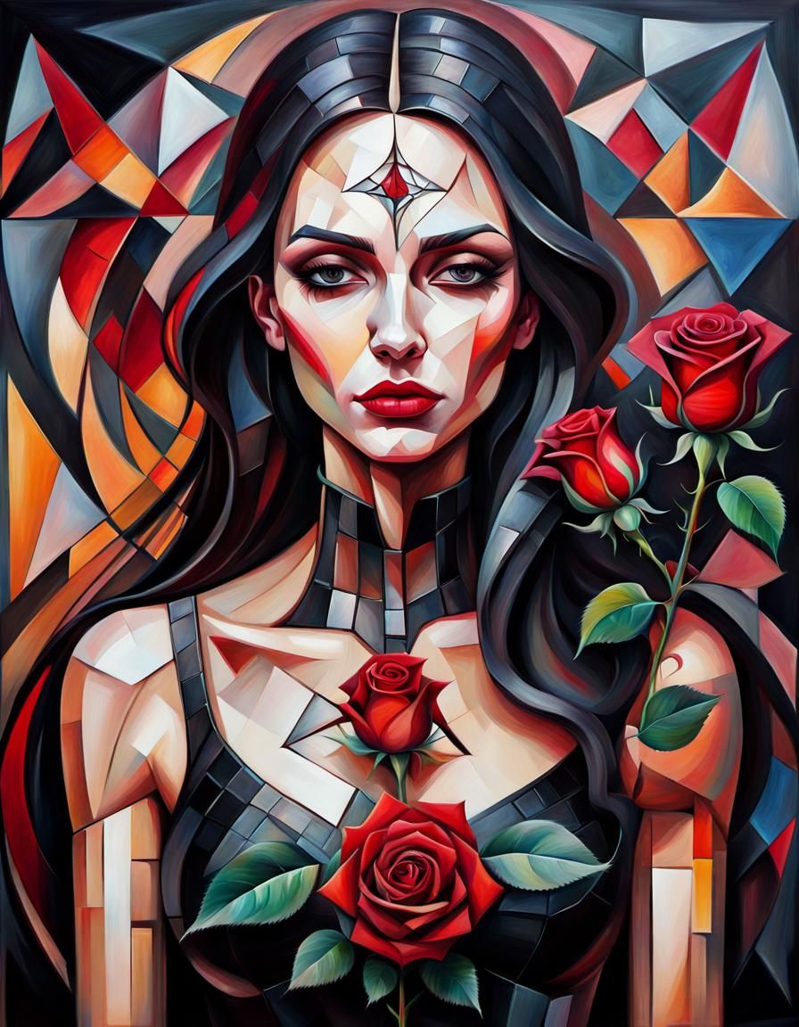 Woman in cubism style