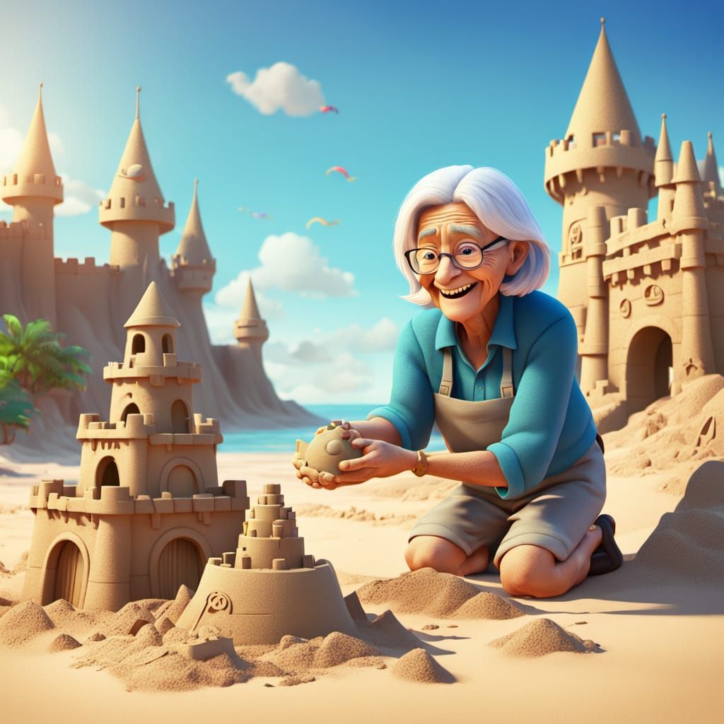 never too old for sandcastles  by @SallyAB