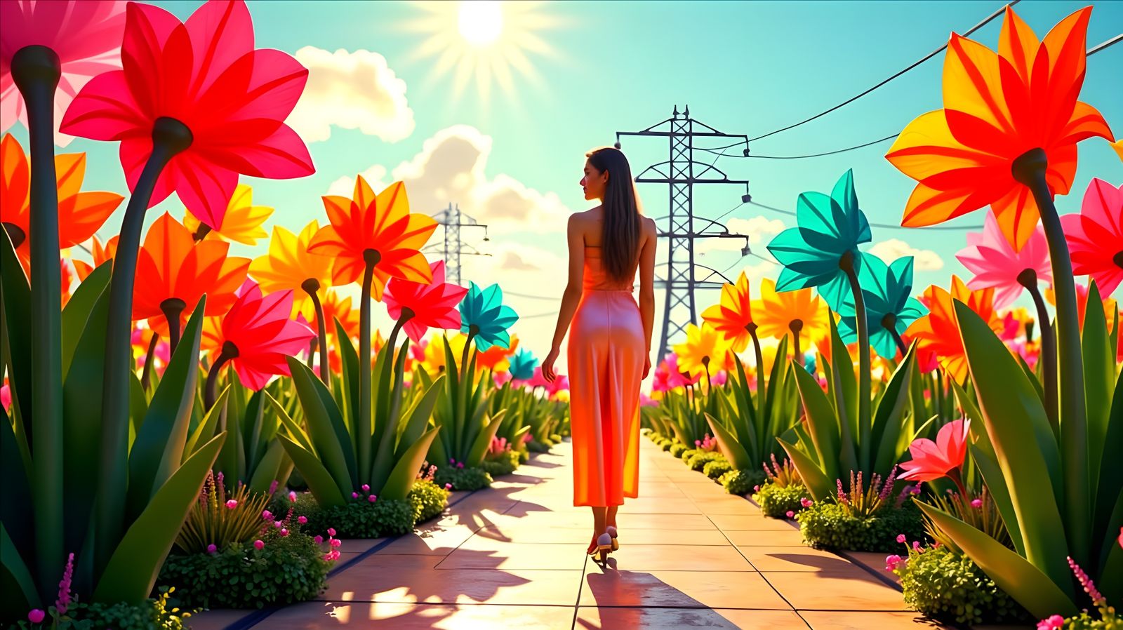 Imaginary Bioelectric Flower Power Plants