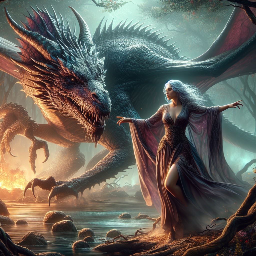 Woman  and Dragon