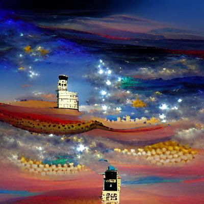 Lighthouse amidst the jewelled sky
