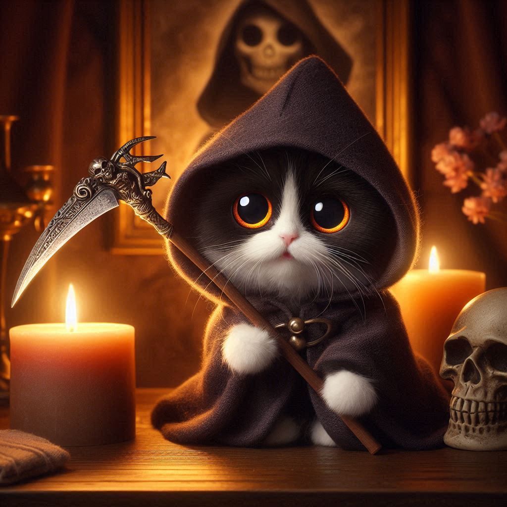 The Grim Whisker :: Feline Reaper of Shadows