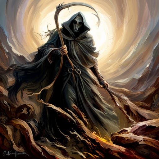 Grim Reaper and Angel of Mercy Digital Art