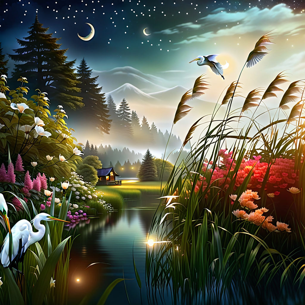 Egrets on the pond #2