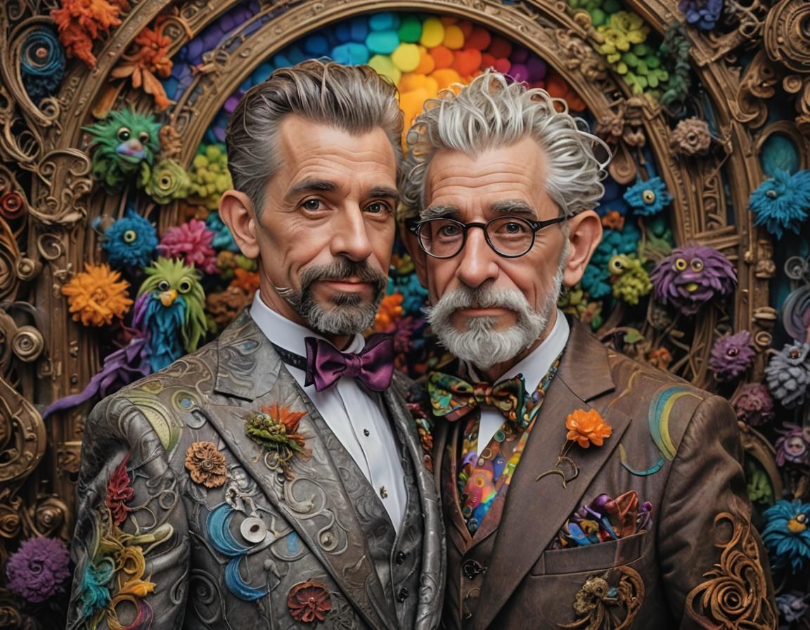 Handsome mature male couple