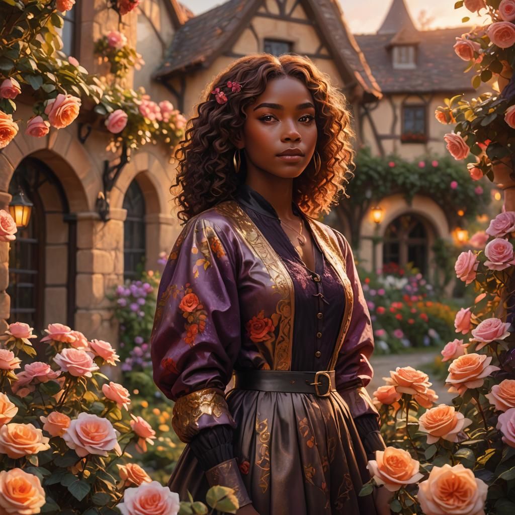 In the rose garden