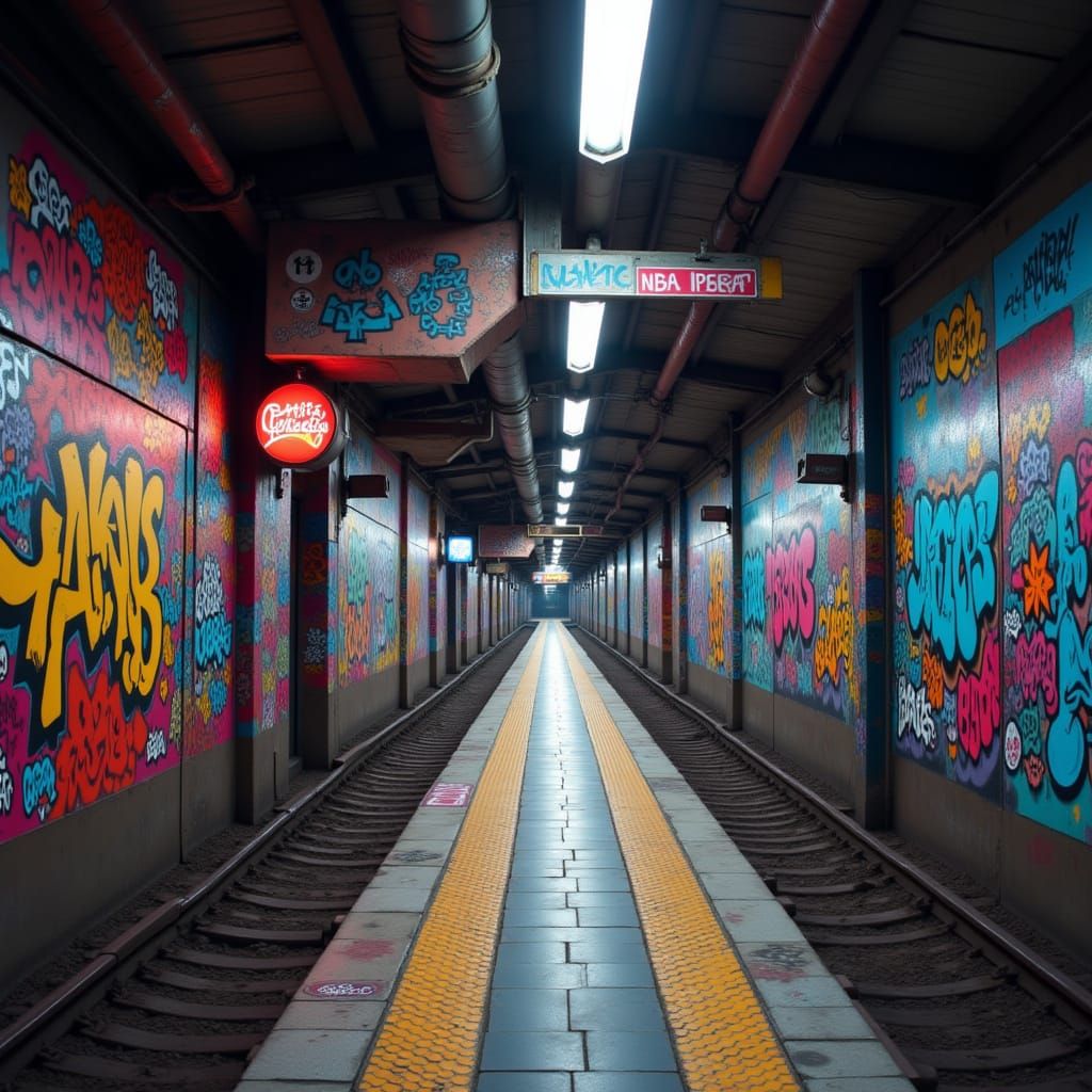 a metro station <lora:streetart:1.0>