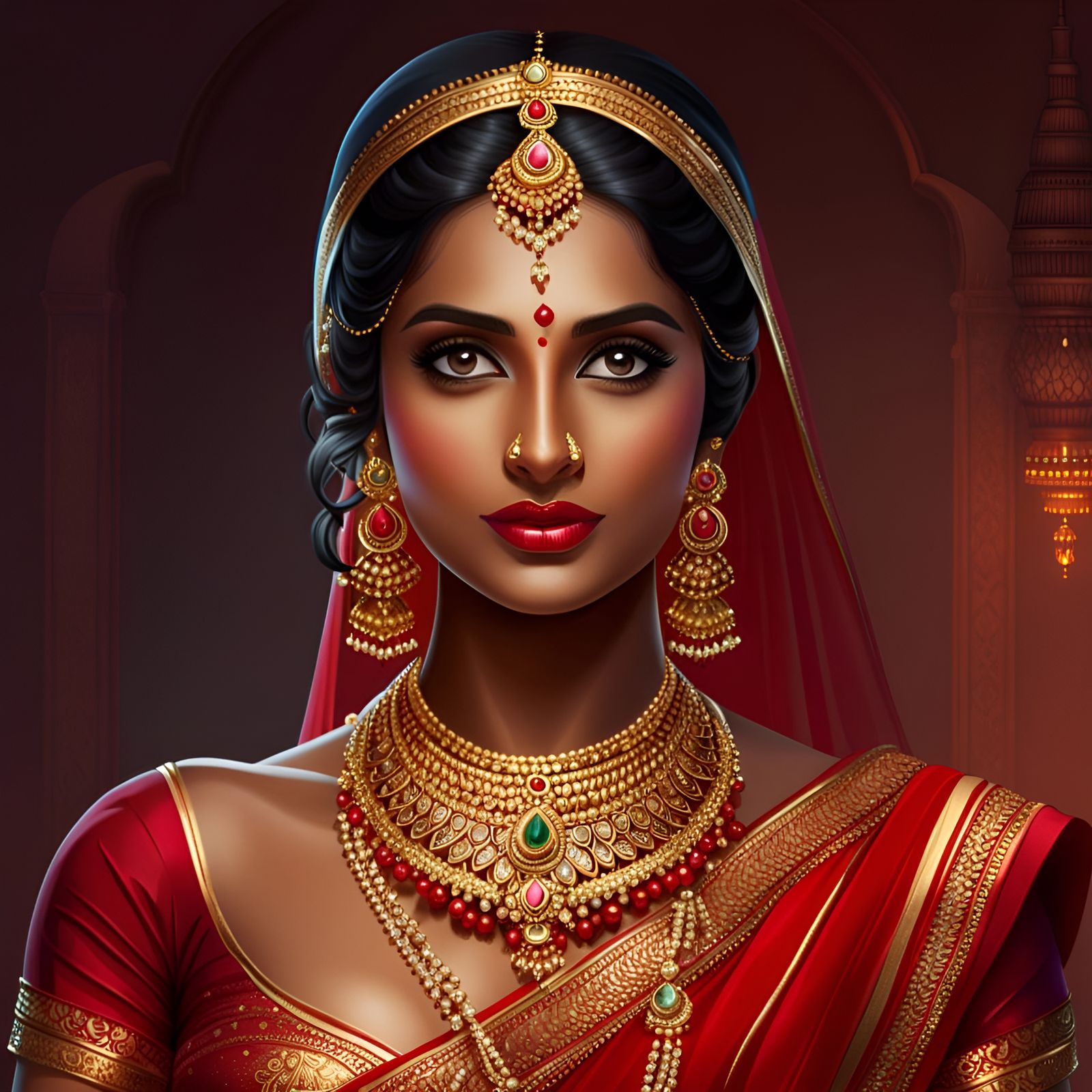 Adorable Beautiful Indian Bride  by @Persian Digital Art